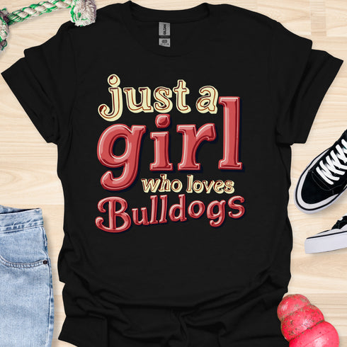Just a girl who loves bulldogs - V10 - 3D Blocks T-Shirt